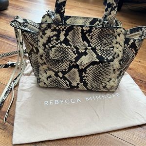 Rebecca Minkoff Avery Snake Embossed Leather Mini Tote Crossbody Bag